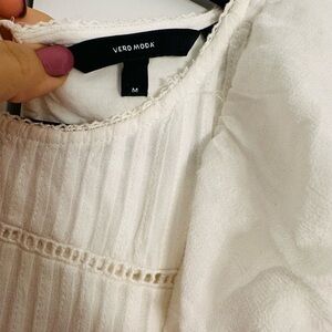 Vero Moda White Ruffle Sleeve Tiered Dress | Size M | Summer Boho